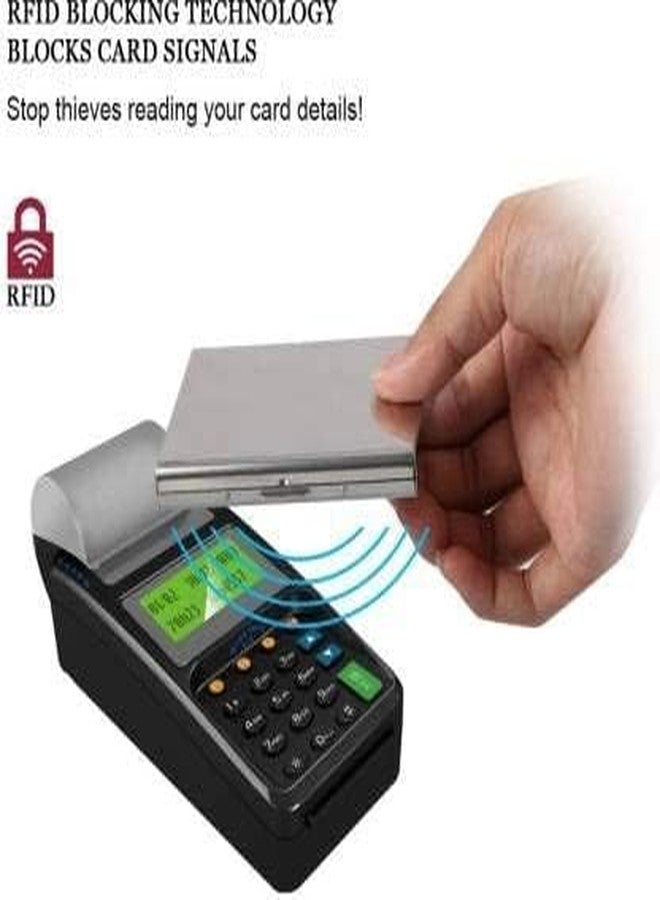 encELade Silver RFID Protector Stainless Steel ATM/Credit/Debit 6 Slots Men & W0men Card Holder - Image 4
